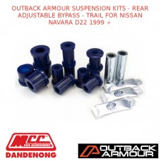 OUTBACK ARMOUR SUSPENSION KITS-REAR ADJ BYPASS-TRAIL FIT NISSAN NAVARA D22 1999+